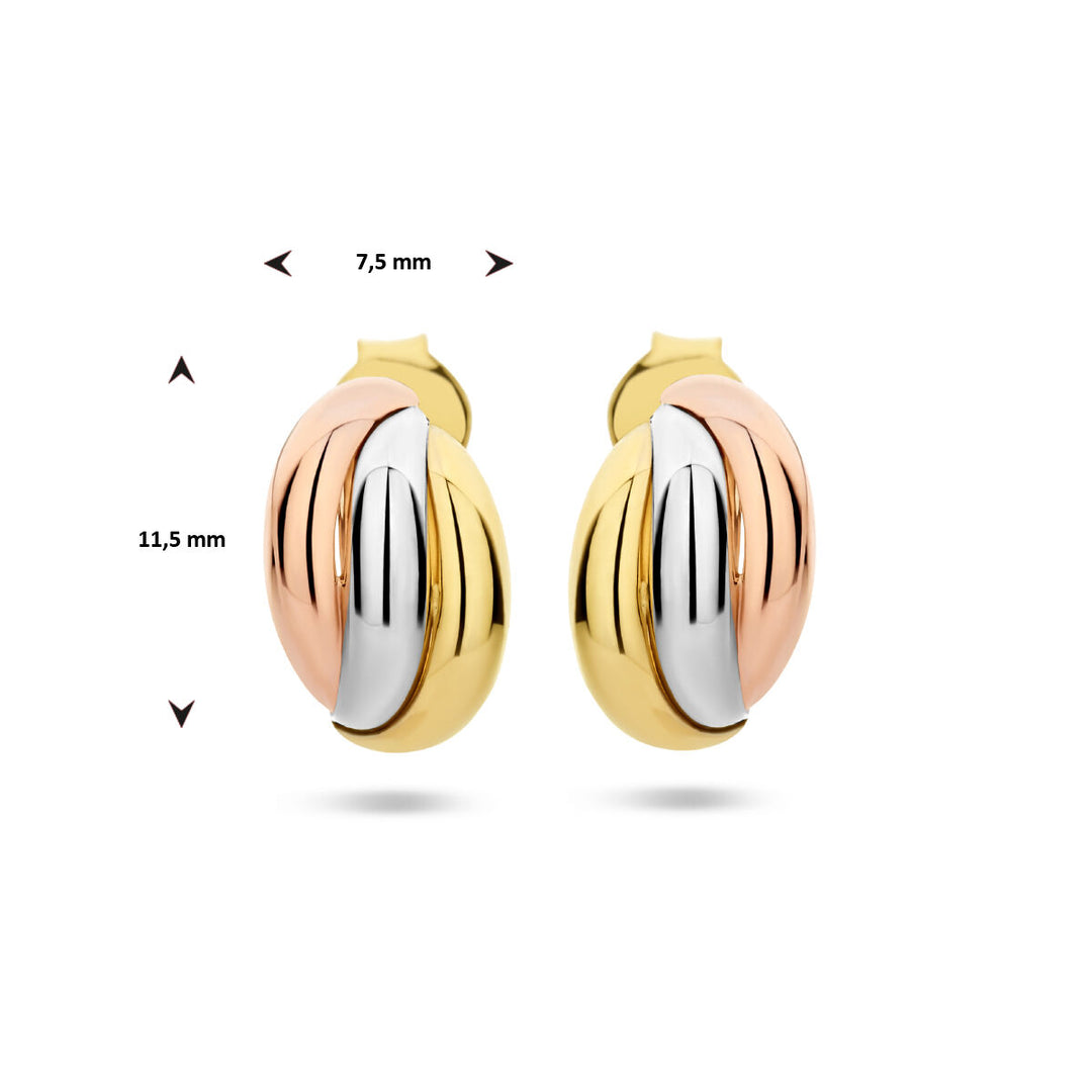 stekeroorringen tri-color 14K tricolor goud