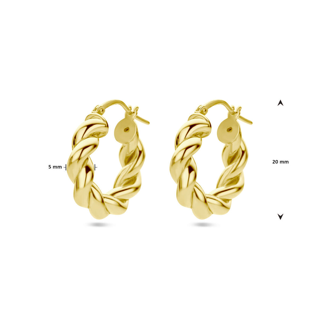 Ohrringe gedreht 1 Mikron Silber vergoldet (gelb)