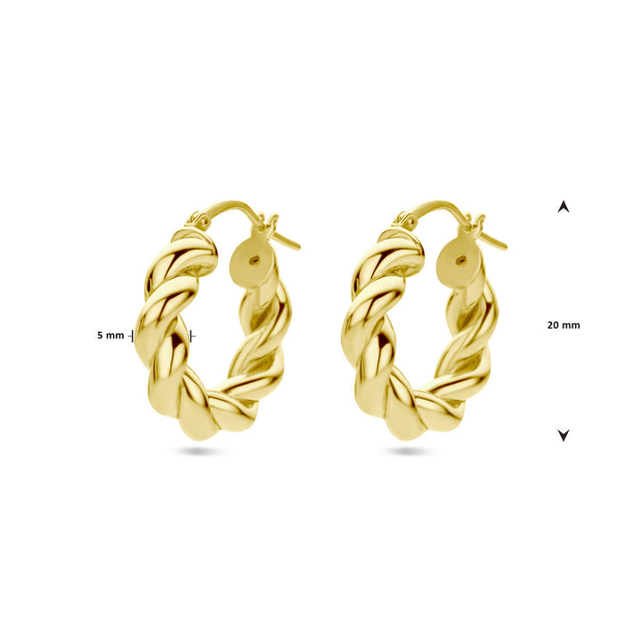 Ohrringe gedreht 1 Mikron Silber vergoldet (gelb)