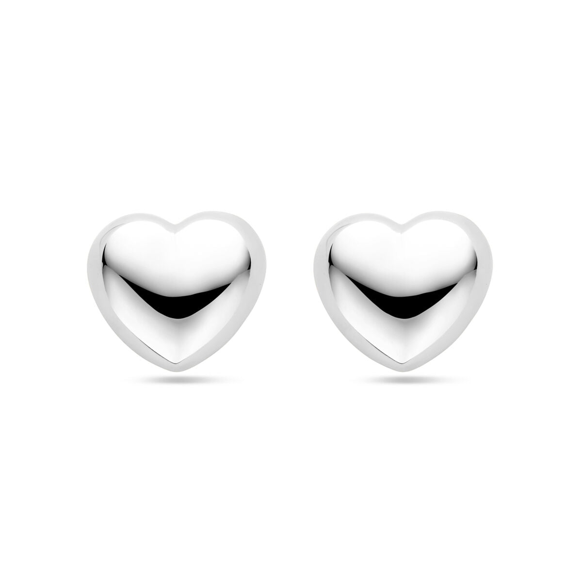 oorknoppen hartje 9,5 mm zilver gerhodineerd
