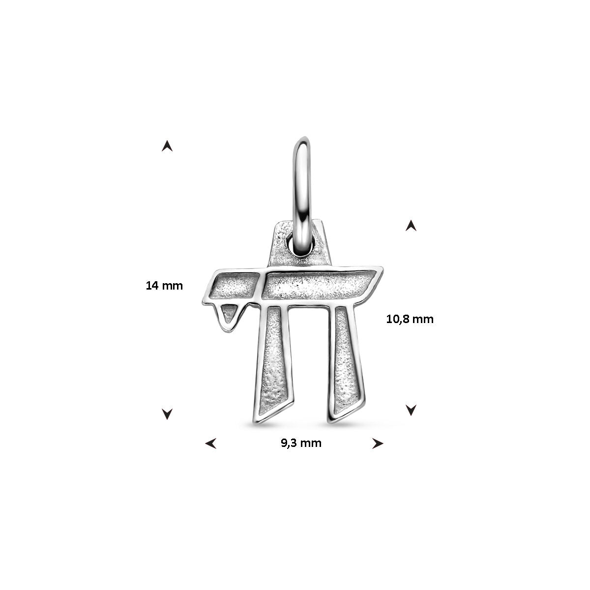 pendant chai sign silver rhodium plated