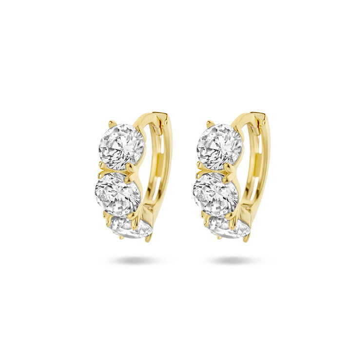 drop earrings zirconia white 1 micron silver gold plated (yellow)