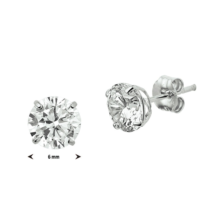 ear studs zirconia 14K white gold