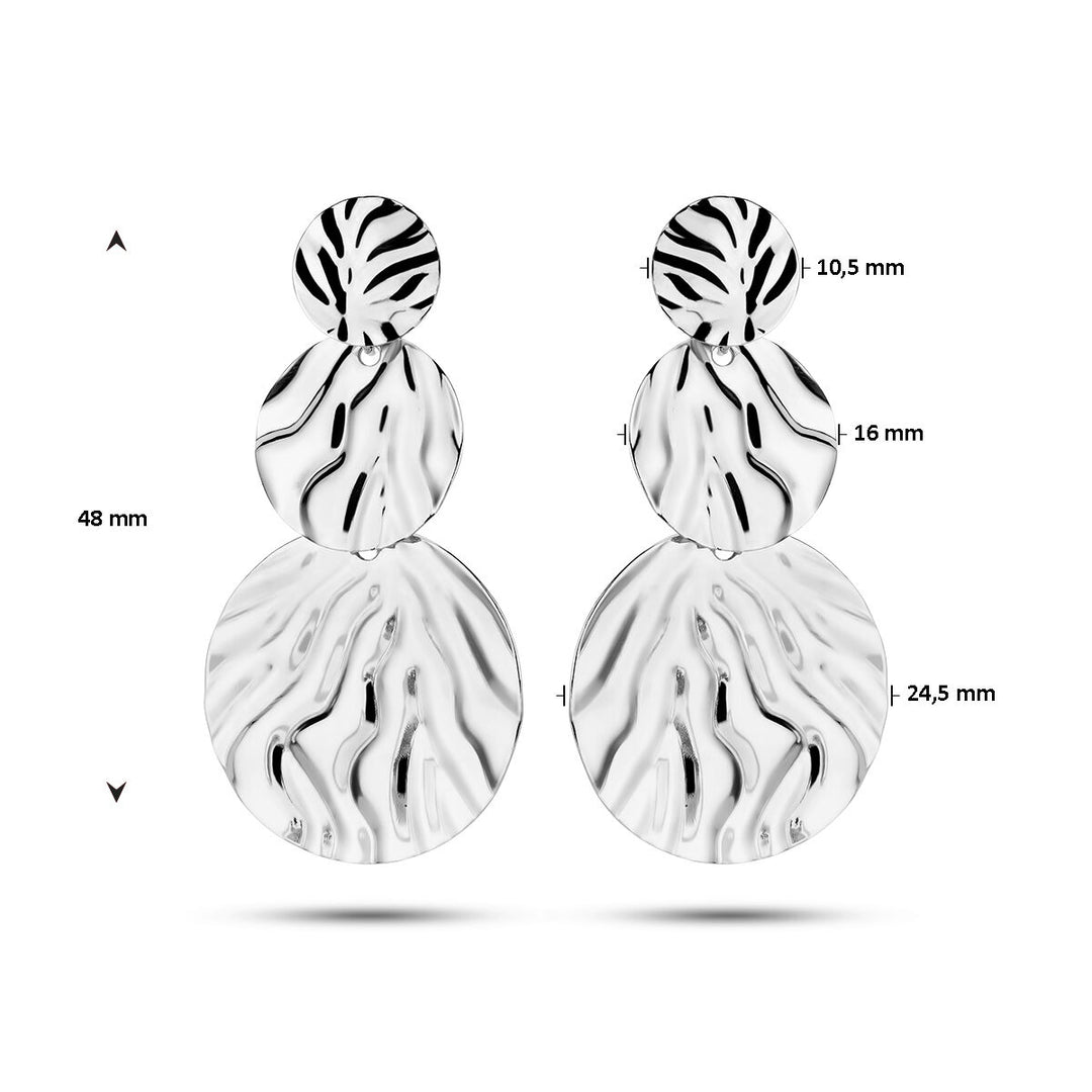Ohrringe geprägtes Silber rhodiniert