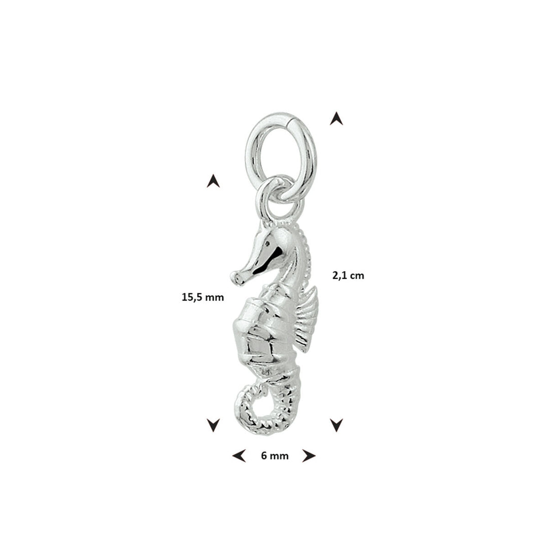 pendant seahorse silver white