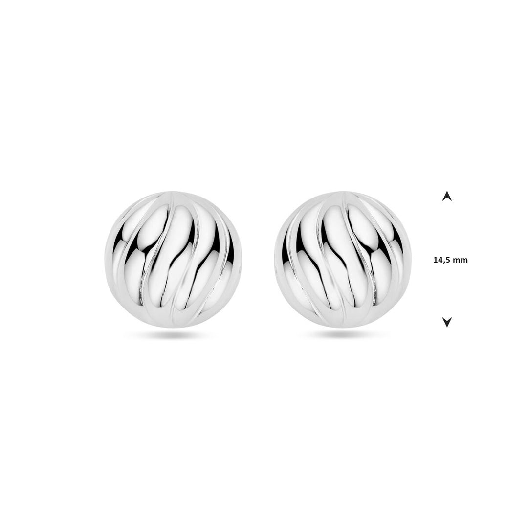 oorknoppen 14,5 mm zilver gerhodineerd