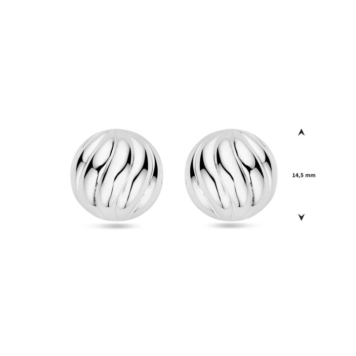 oorknoppen 14,5 mm zilver gerhodineerd