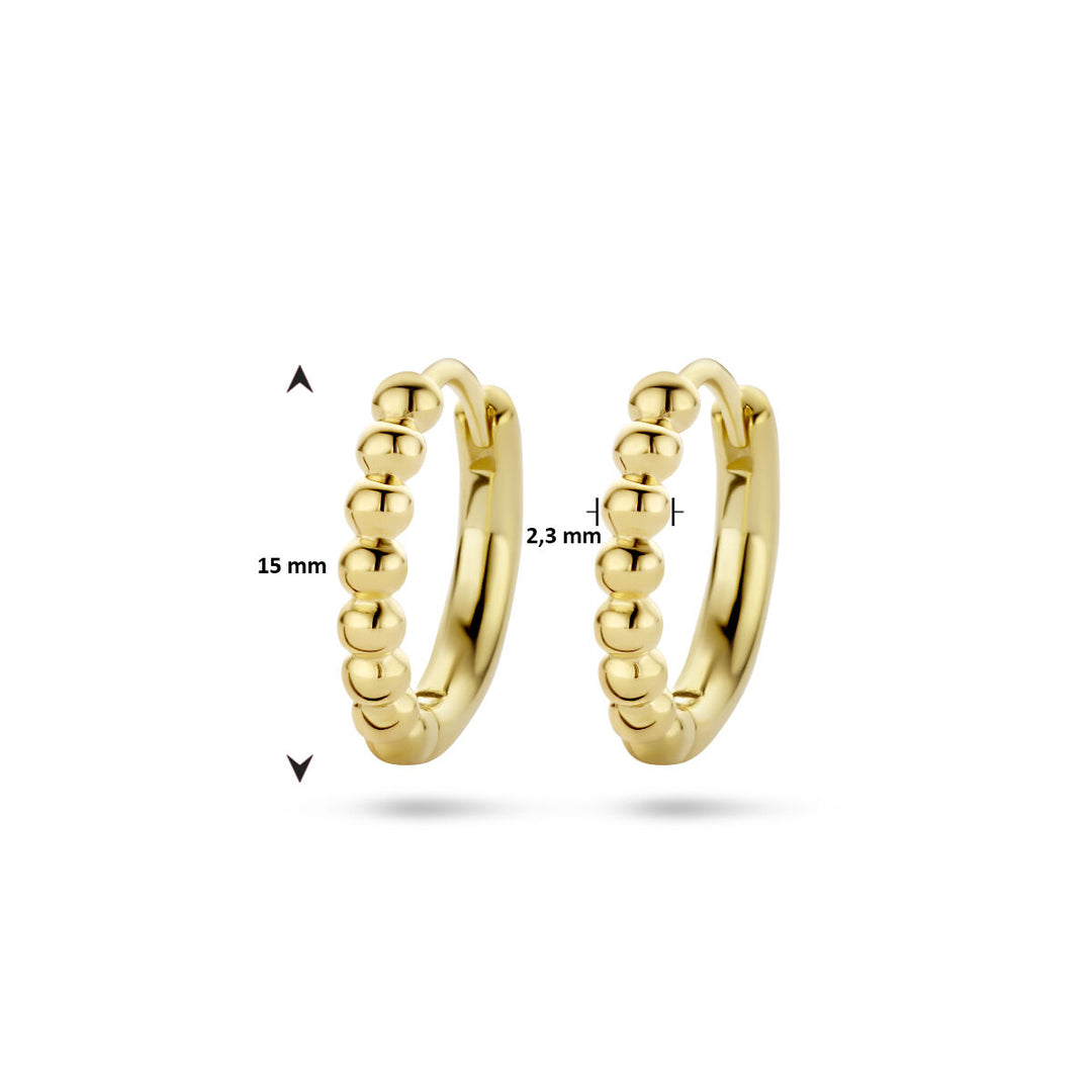 oorringen bolletjes 1 micron zilver verguld (geel)