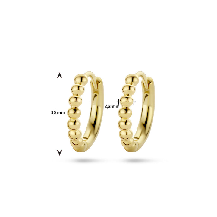 oorringen bolletjes 1 micron zilver verguld (geel)