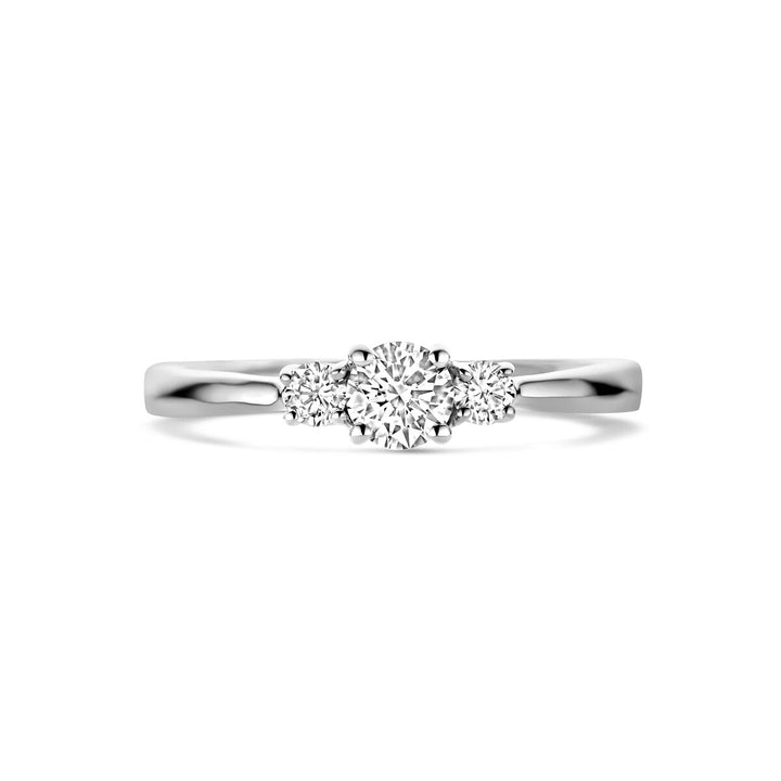 ring trilogy lab grown diamond 0.46ct h si 14K white gold