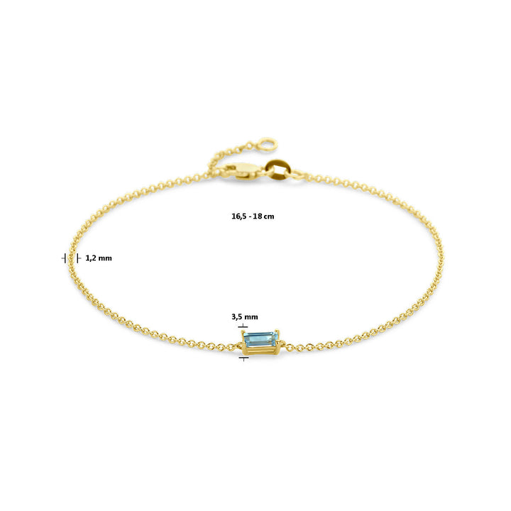 Gold bracelet ladies blue topaz 14K