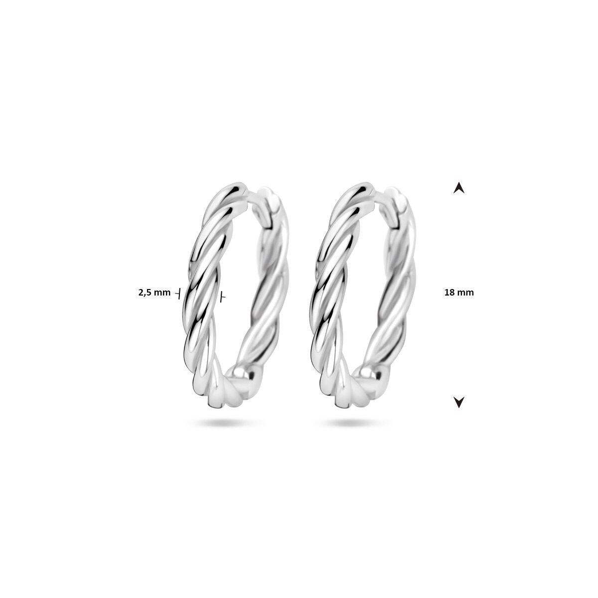 klapoorringen buis 2,5 mm zilver gerhodineerd