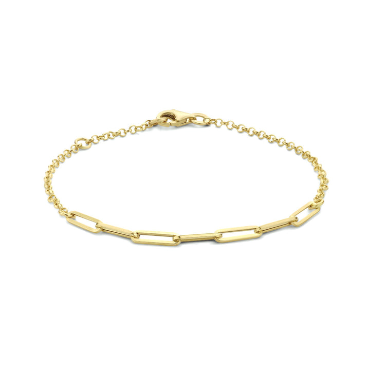 Gold bracelet ladies paper clip 14K