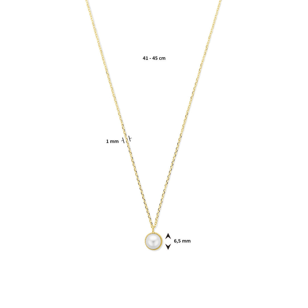 collier parel 41 - 45 cm 14K geelgoud