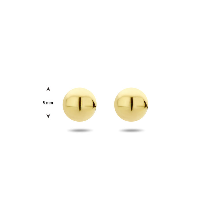 ear studs ball 3 micron silver gold plated (yellow)