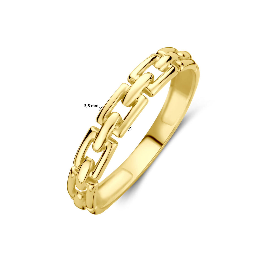 ring schakel 14K geelgoud