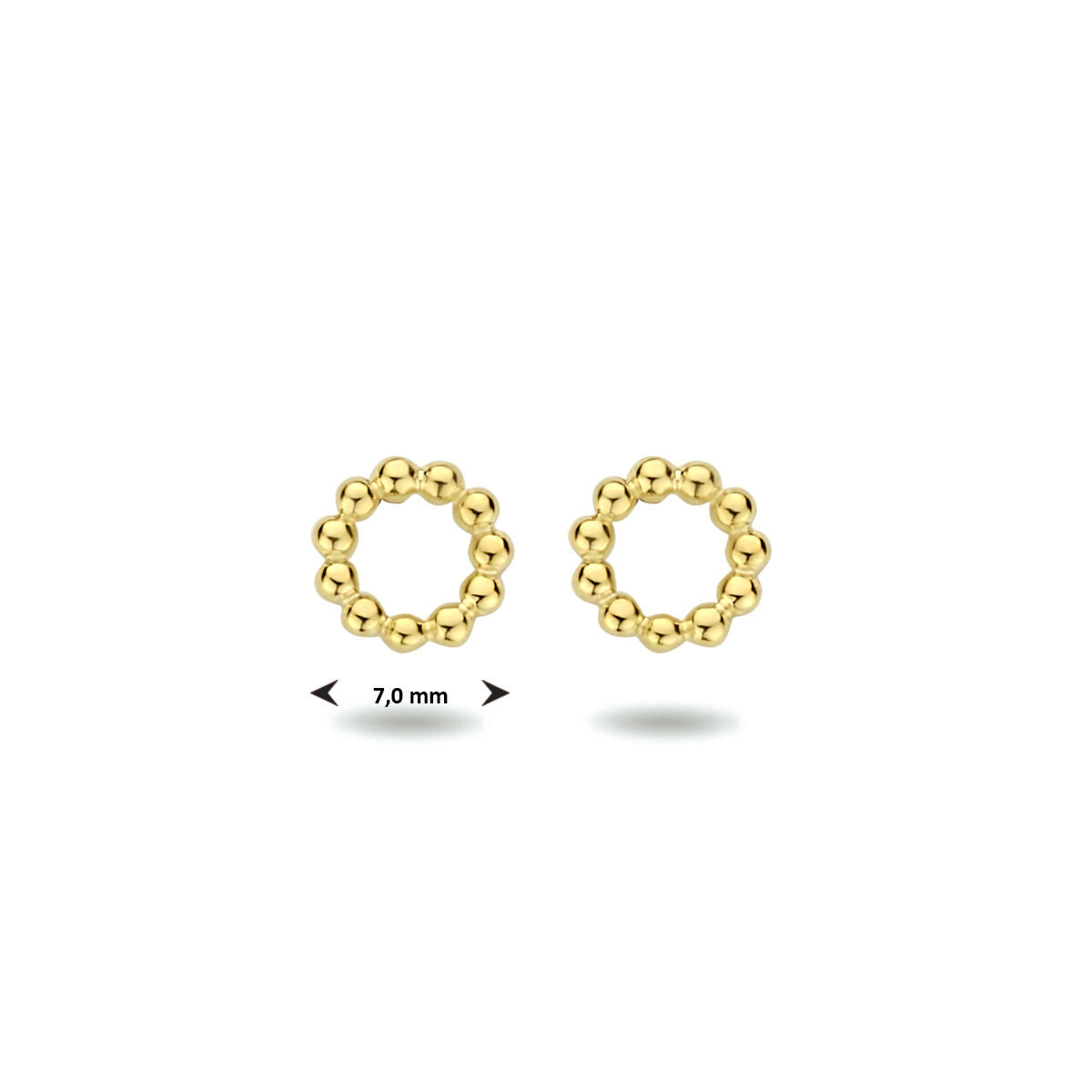 ear studs round 1 micron silver gold plated (yellow)