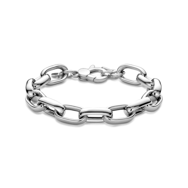 Zilveren dames armband – gerhodineerde anker schakel 10 mm