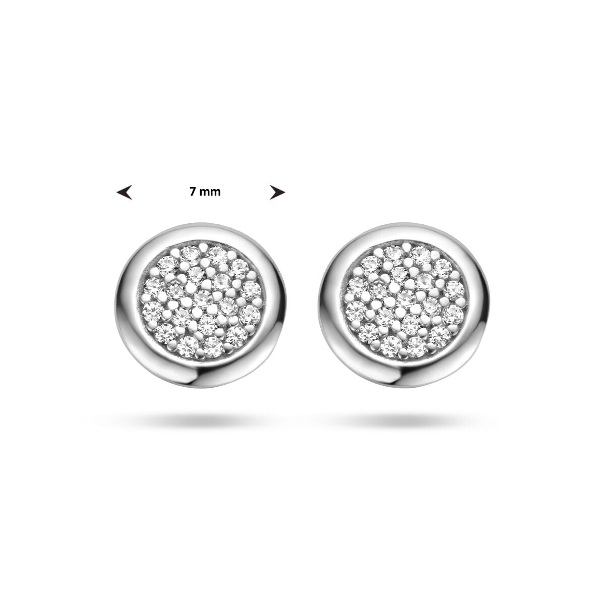 ear studs zirconia silver rhodium plated