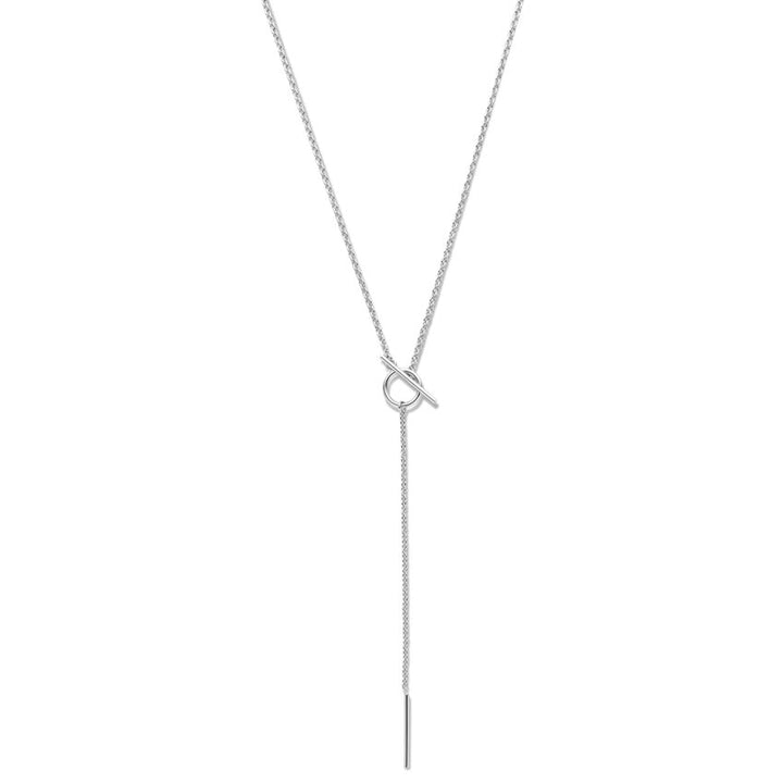 y-collier kapittelslot 39 cm zilver gerhodineerd