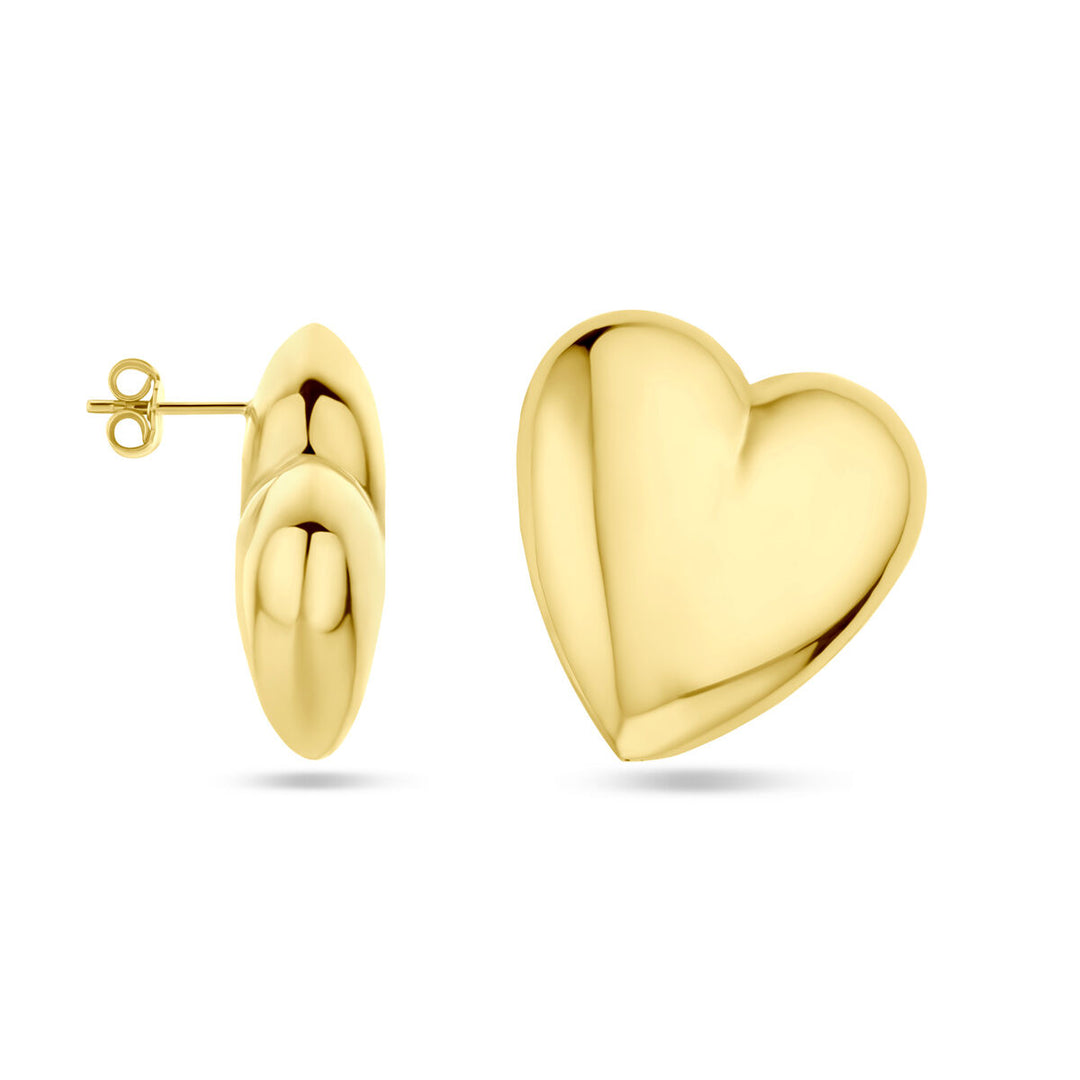 Van der Kooij Collection - ear studs heart 31 mm 1 micron silver gold plated (yellow)