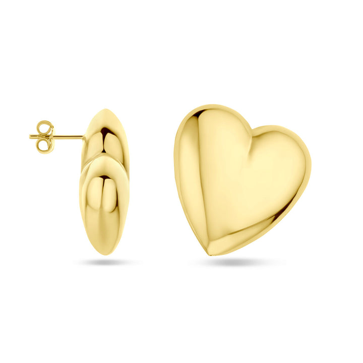 Van der Kooij Collection - ear studs heart 31 mm 1 micron silver gold plated (yellow)