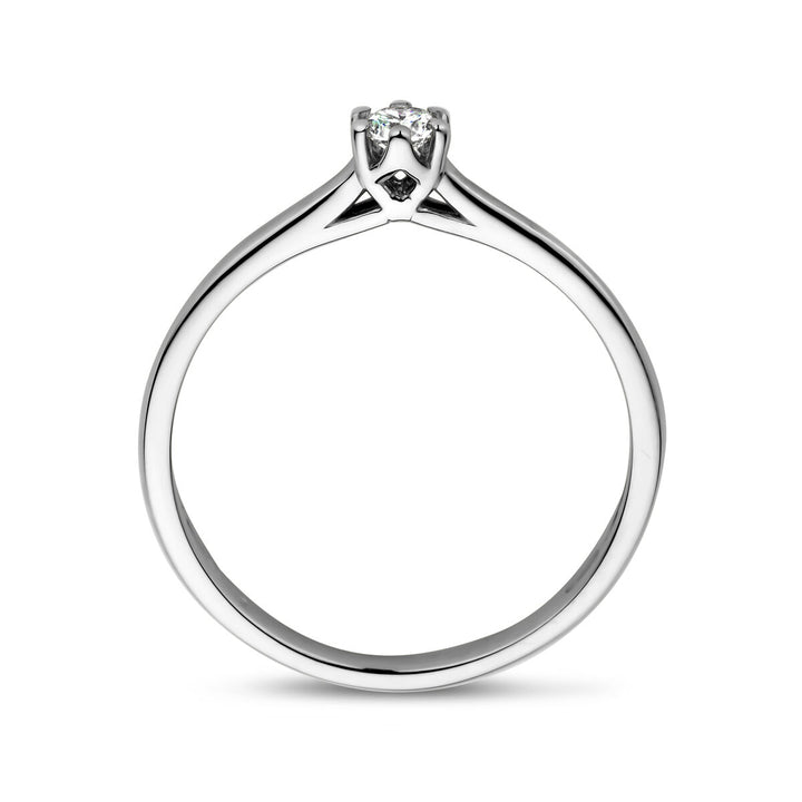 engagement ring diamond 0.10ct h si 14K white gold
