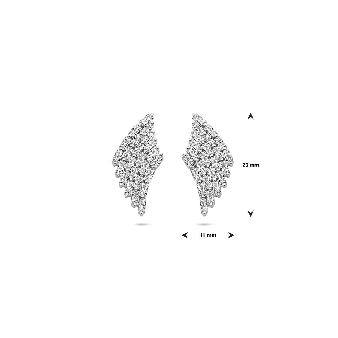 oorknoppen zirkonia 23 mm zilver gerhodineerd