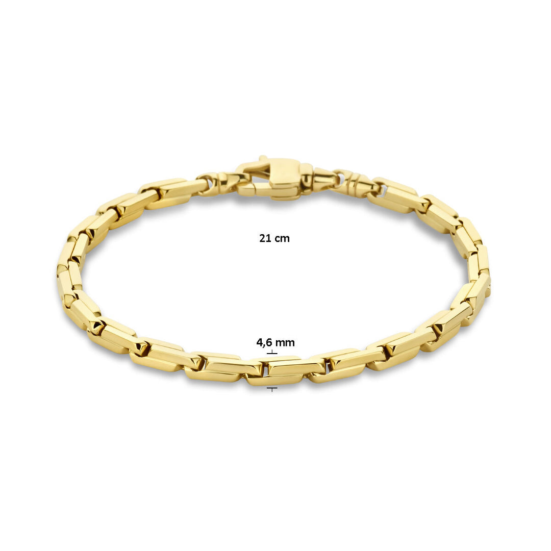 Gold bracelet men's fantasy link 4.6 mm 14K