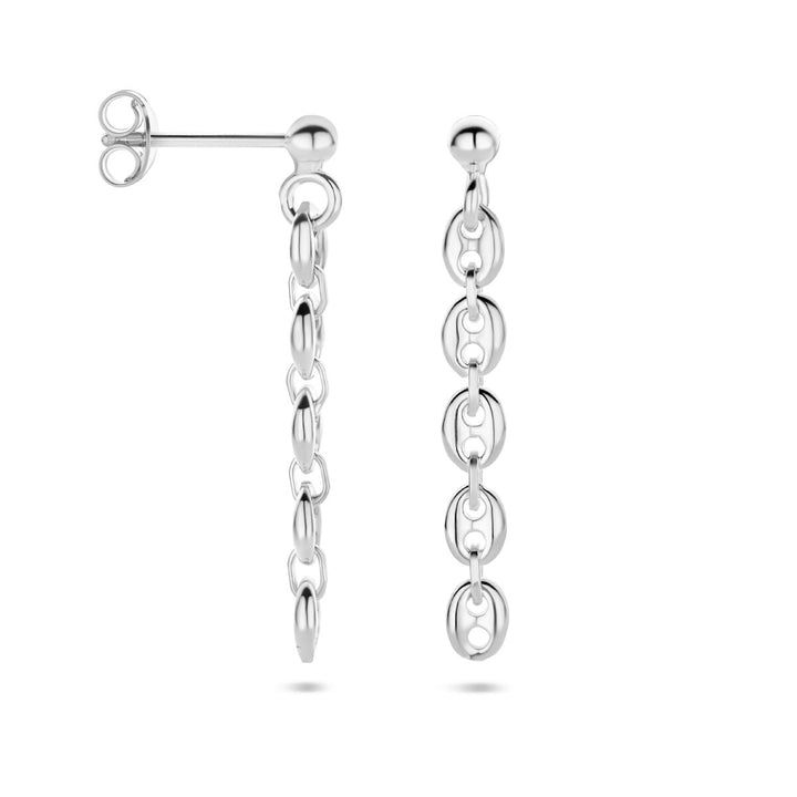 oorhangers koffieboon zilver gerhodineerd