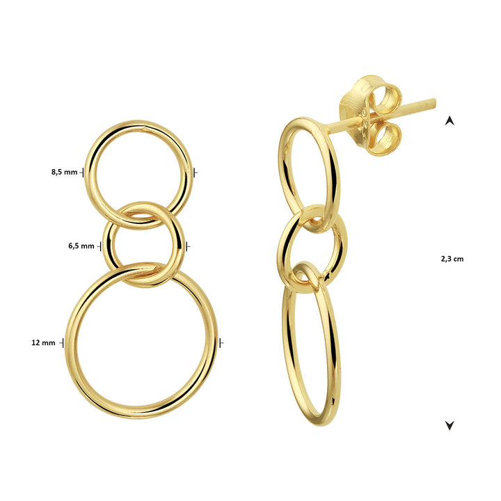 runde Ohrringe 1 Mikron Silber vergoldet (gelb)