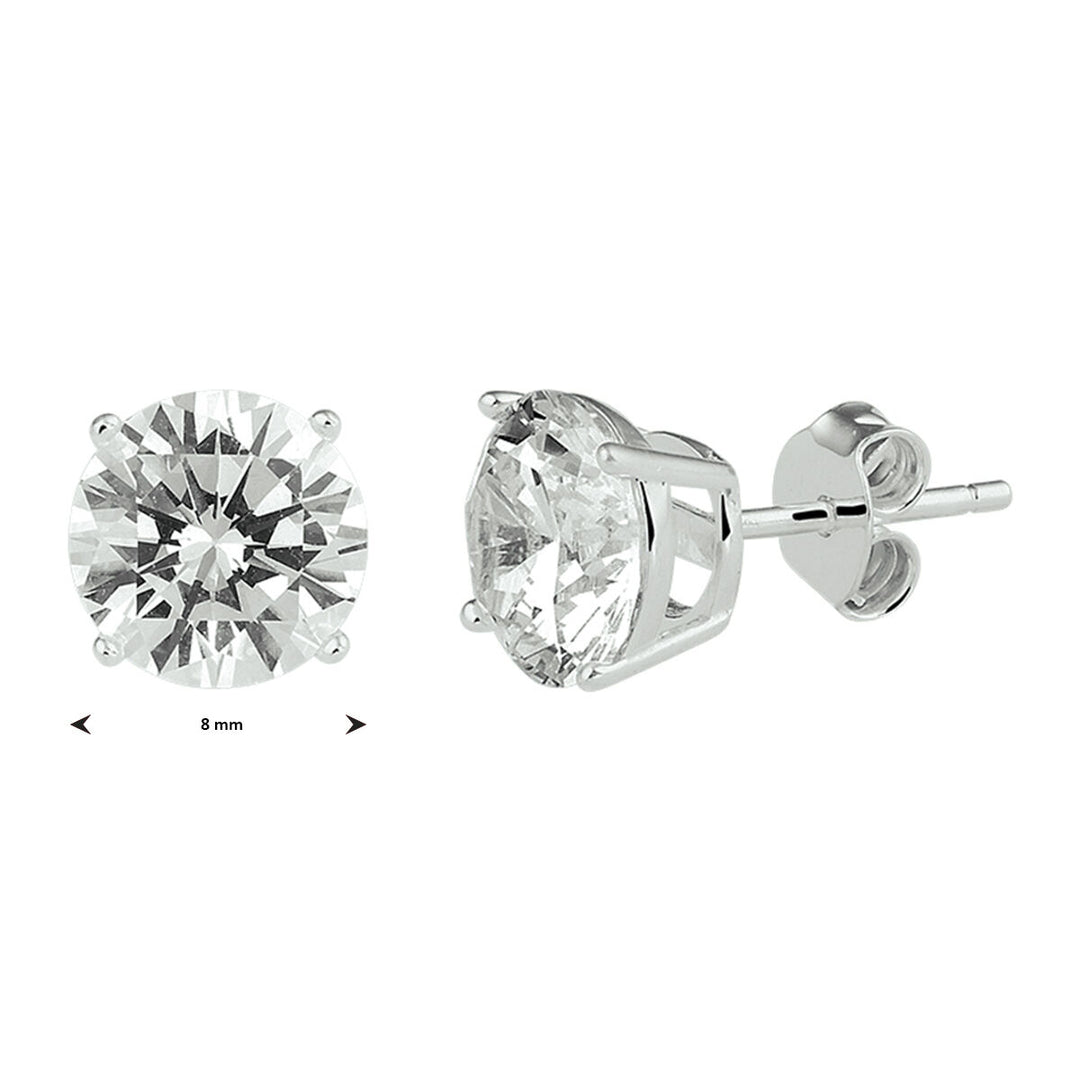 ear studs zirconia silver white