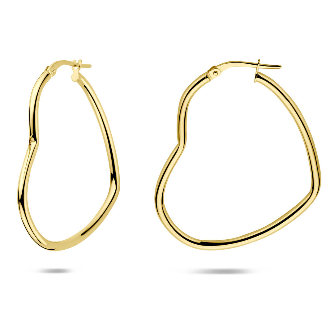 Verguld zilveren hartvormige oorringen – liefdevol statement