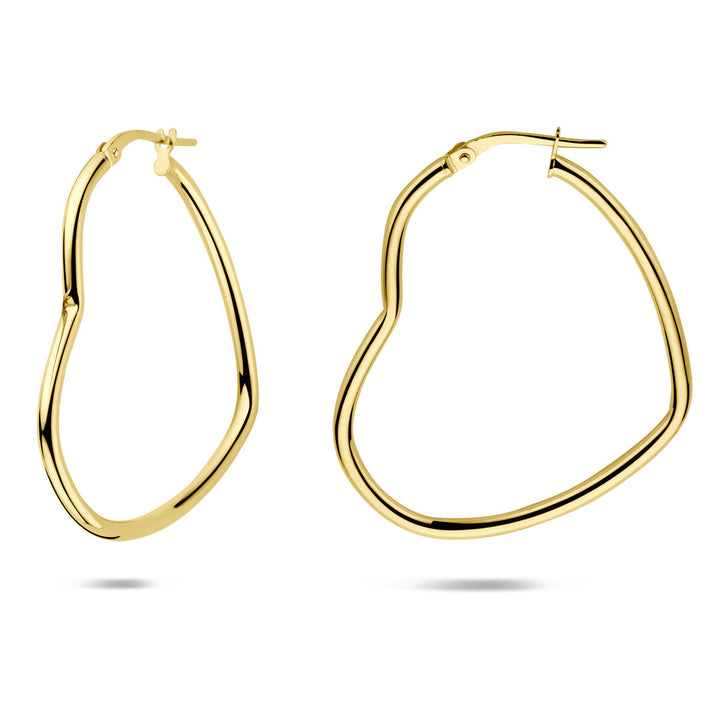 Verguld zilveren hartvormige oorringen – liefdevol statement