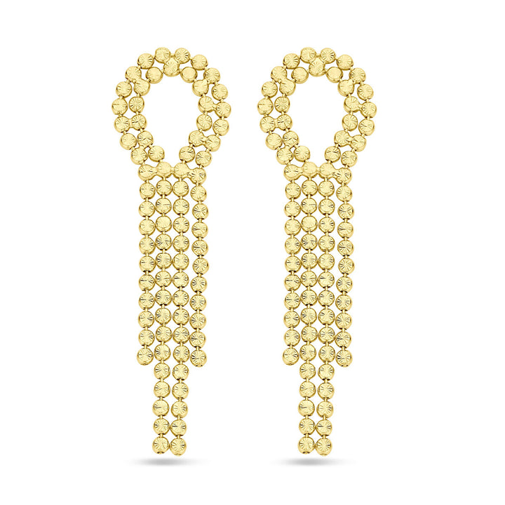 Van der Kooij Collection – Ohrringe diamantiert 72 mm 1 Mikron Silber vergoldet (gelb)