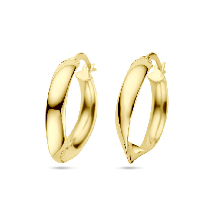 earrings twisted tube 14K yellow gold