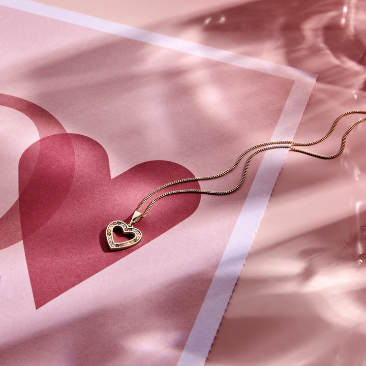 Anhänger Herz Regenbogen Zirkonia 14K Gelbgold