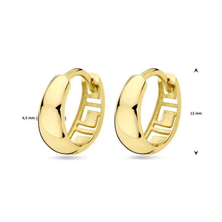 klapoorringen 12 mm 14K geelgoud