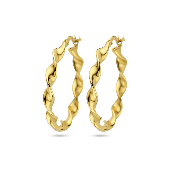 earrings twisted 1 micron silver gold plated (yellow)