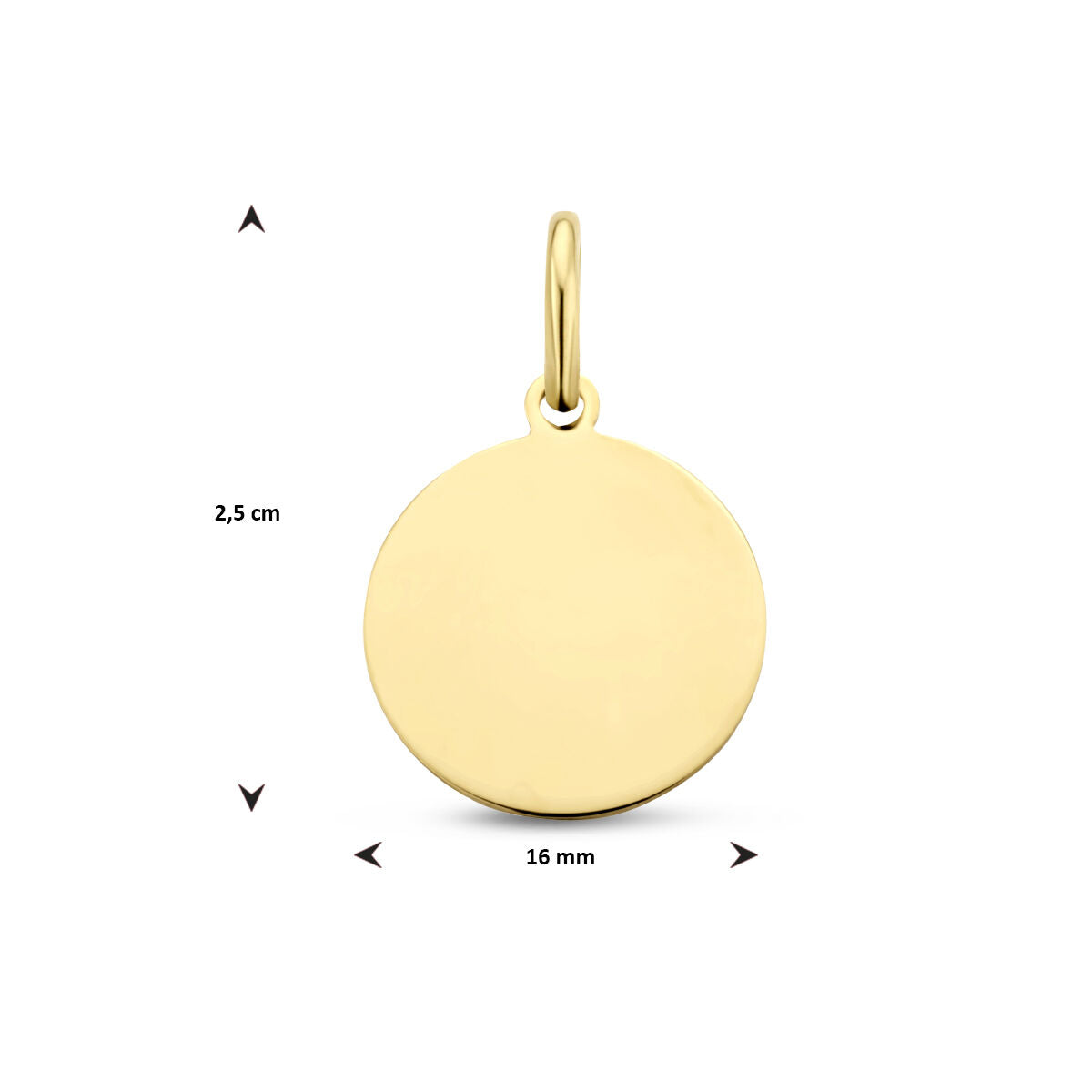 engraving pendant round 14K yellow gold