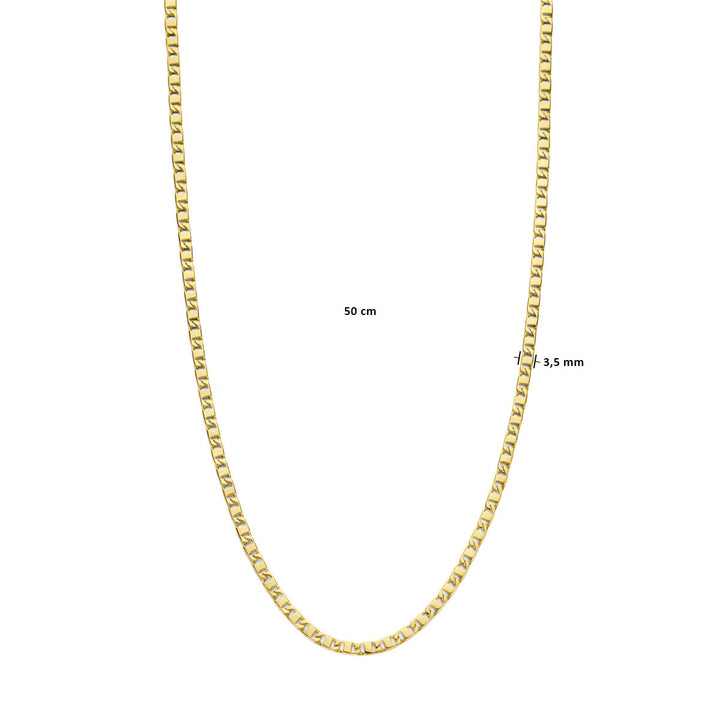 Gold chain men - necklace 3.5 mm 14K
