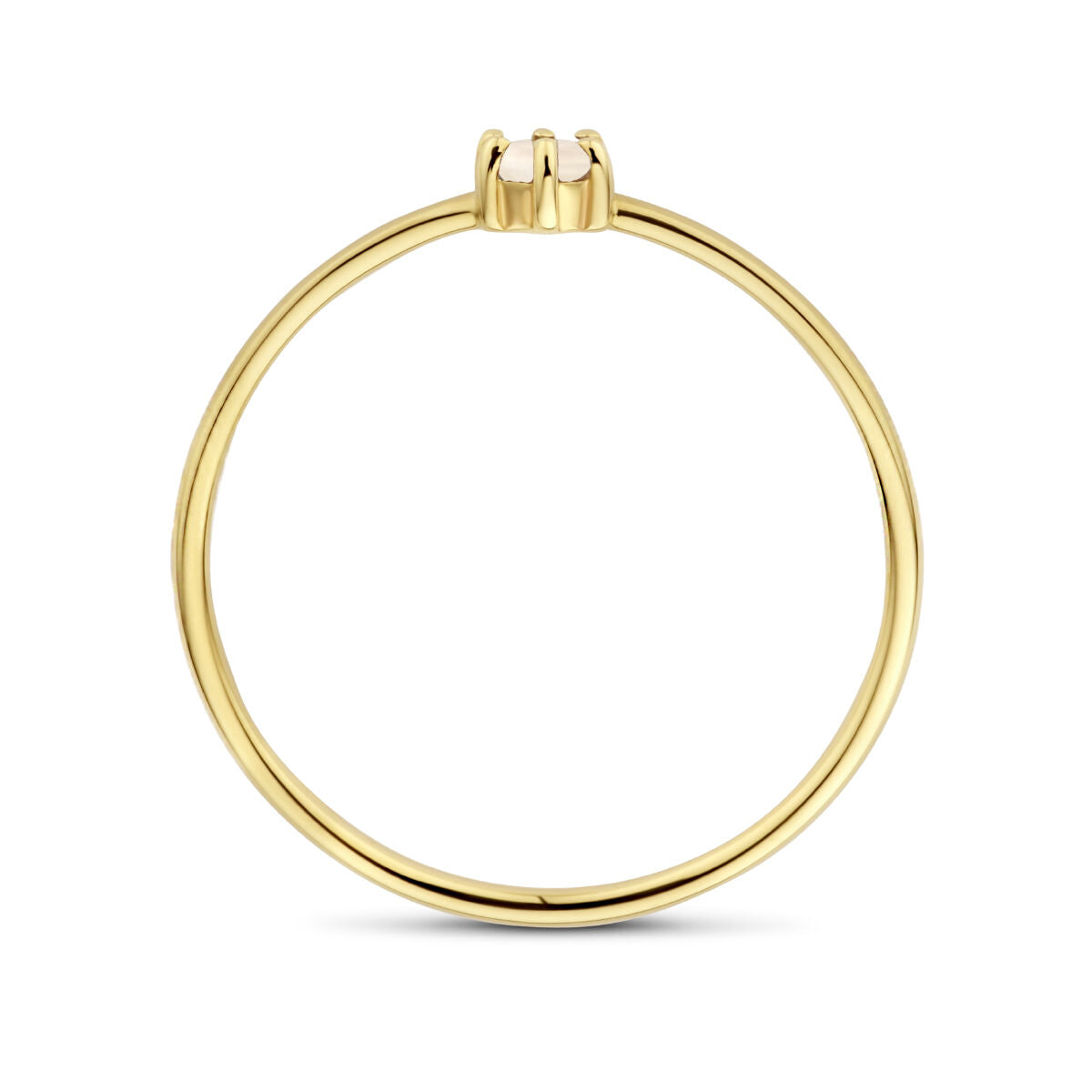 ring with birthstone moonstone June 14K yellow gold