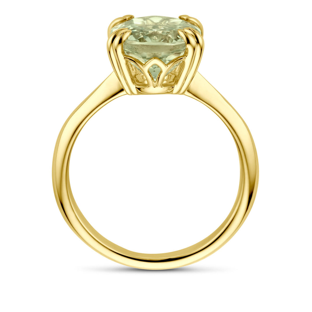 ring groen amethist 14K geelgoud