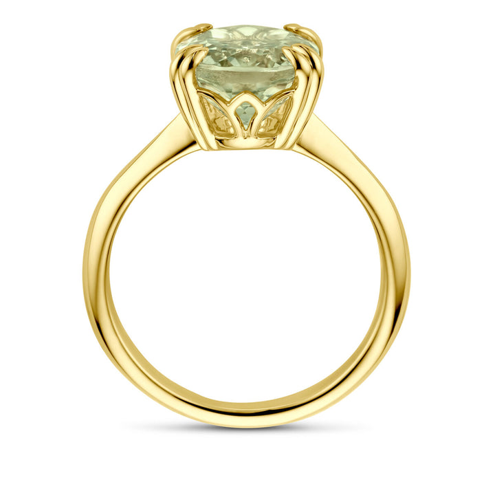 ring groen amethist 14K geelgoud