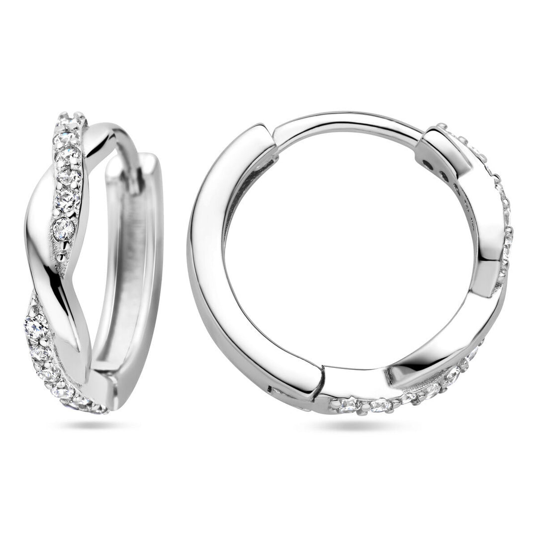 drop earrings zirconia silver rhodium plated