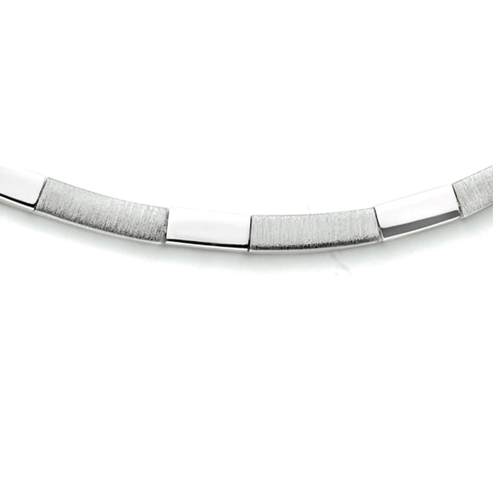 necklace 4.3 mm 43 cm poly/matt silver rhodium plated