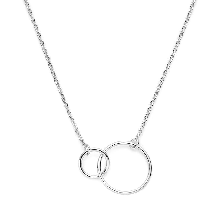 collier rondjes 41 + 4 cm zilver gerhodineerd