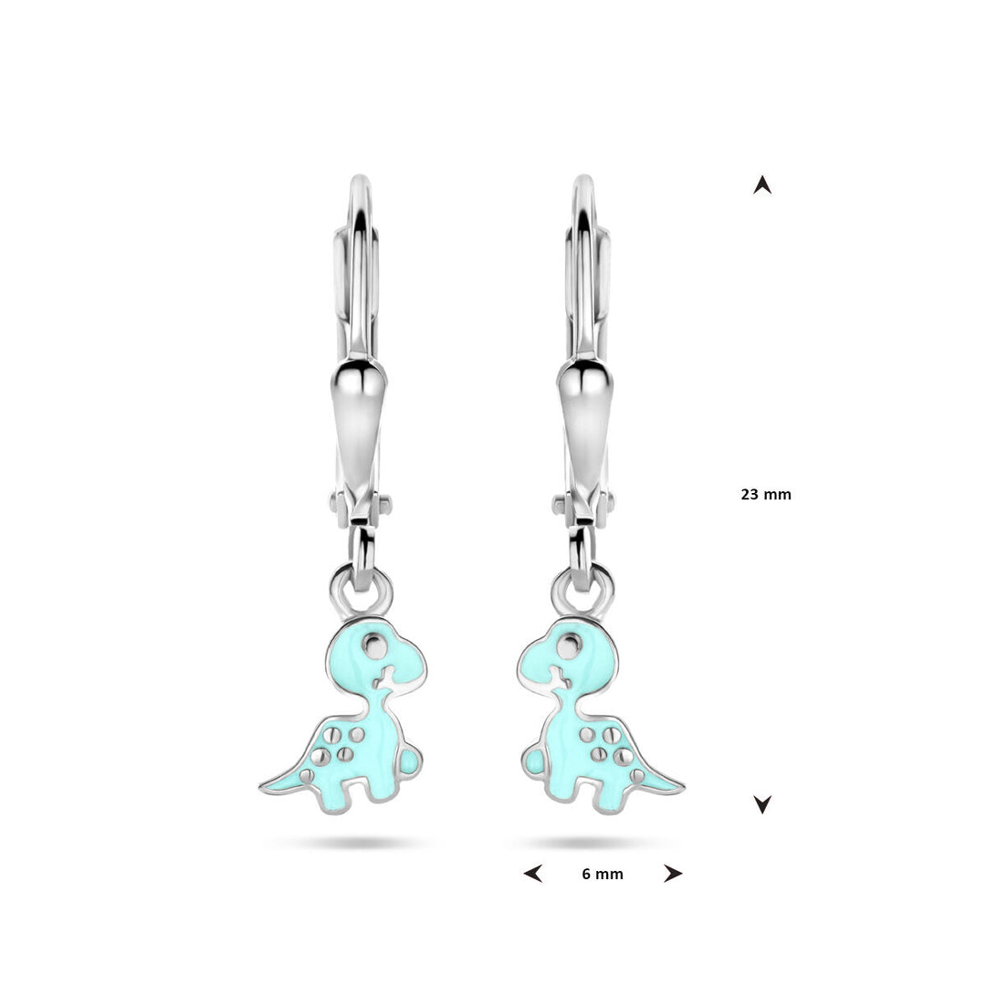 oorhangers dino brisur haak 23 mm zilver gerhodineerd