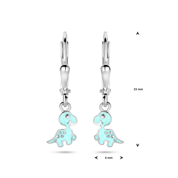 oorhangers dino brisur haak 23 mm zilver gerhodineerd