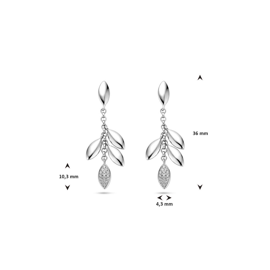 oorhangers zirkonia zilver gerhodineerd
